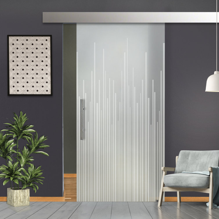 GlassDoor.us Glass Barn Door with Installation Hardware Kit Wayfair